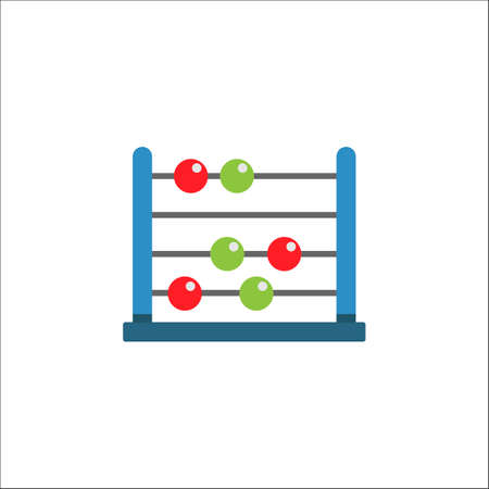 School abacus flat icon, education and school element, math vector graphics, a colorful solid pattern on a white background, eps 10.のイラスト素材