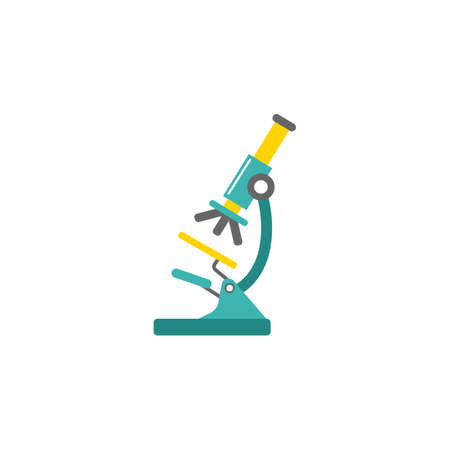 Microscope flat icon, Medicine and research, science and education vector graphics, a colorful solid pattern on a white background, eps 10.の写真素材