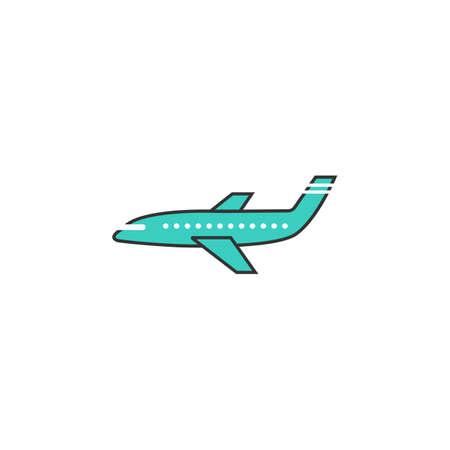 Airplane solid icon, navigation and air transport sign, air fly vector graphics, a colorful flat pattern on a white background, eps 10.のイラスト素材