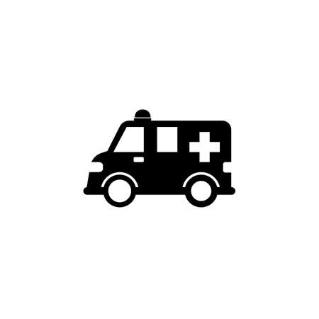 Ambulance car solid icon,  healtcare sign, vector graphics, a filled pattern on a white background, eps 10.のイラスト素材