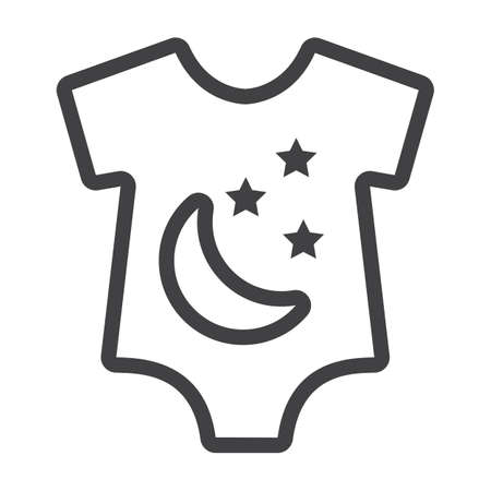Baby romper line icon, baby clothes and kid, vector graphics, a linear pattern on a white background, eps 10.のイラスト素材