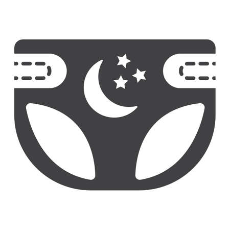 Diaper solid icon, nappy and protection, vector graphics, a filled pattern on a white background, eps 10.のイラスト素材