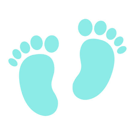 Baby footprint flat icon, foot silhouette, vector graphics, a colorful solid pattern on a white background, eps 10.のイラスト素材
