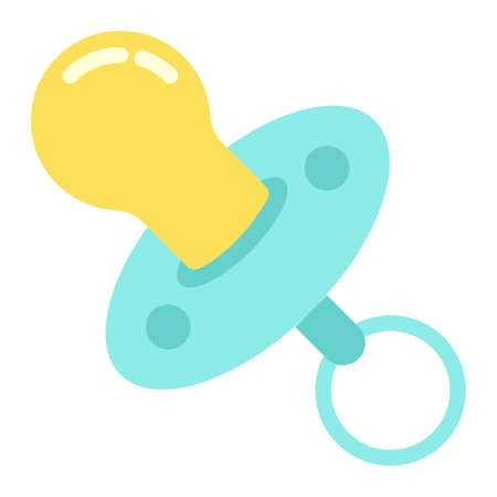 Baby dummy flat icon, baby pacifier and nipple, vector graphics, a colorful solid pattern on a white background, eps 10.のイラスト素材