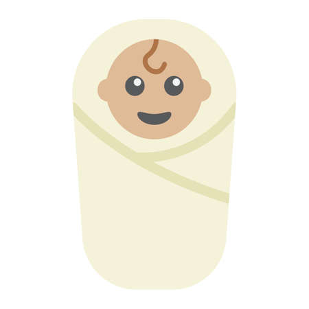 Baby birth flat icon, kid and newborn, vector graphics, a colorful solid pattern on a white background, eps 10.のイラスト素材