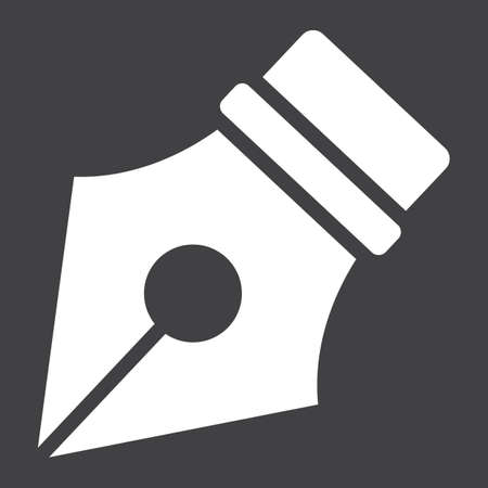 Fountain pen solid icon, Education and ink, vector graphics, a filled pattern on a black background, eps 10.のイラスト素材