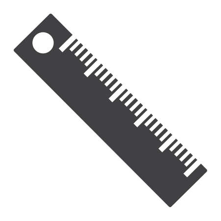 Ruler solid icon, Education and school, vector graphics, a filled pattern on a white background, eps 10.のイラスト素材
