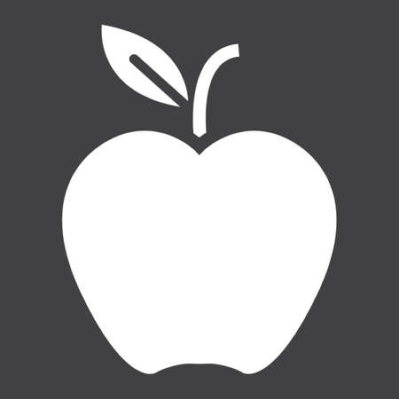 Apple solid icon, food and fruit, vector graphics, a filled pattern on a black background, eps 10.のイラスト素材