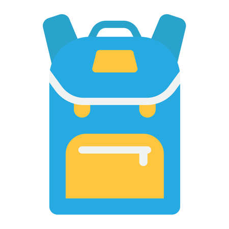 Backpack flat icon, education and school, vector graphics, a colorful solid pattern on a white background, eps 10.のイラスト素材