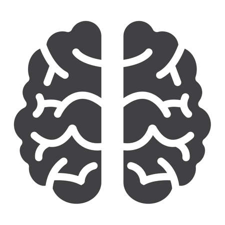 Brain solid icon, brainstorm and idea, medical vector graphics, a filled pattern on a white...