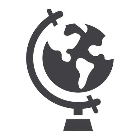 Globe solid icon, world and geography, vector graphics, a filled pattern on a white background, eps 10.のイラスト素材