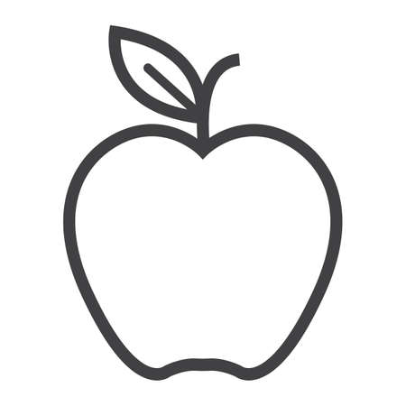 Apple line icon, food and fruit, vector graphics, a linear pattern on a white background, eps 10.のイラスト素材