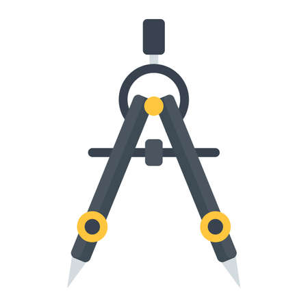 Divider flat icon, architect and geometry, vector graphics, a colorful solid pattern on a white background, eps 10.のイラスト素材