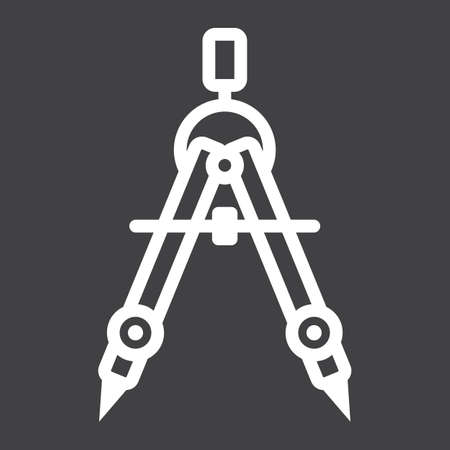 Divider line icon, architect and geometry, vector graphics, a linear pattern on a black background, eps 10.のイラスト素材