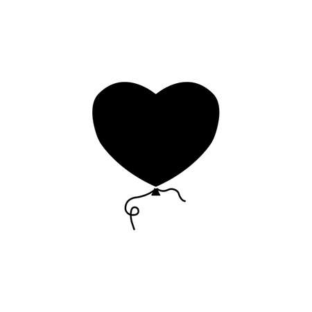 Balloon like heart and love solid icon, valentines day, vector graphics, a filled pattern on a white background, eps 10.のイラスト素材