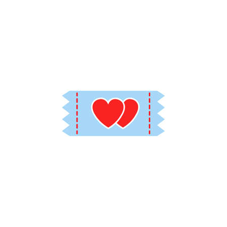 Ticket for sweethearts solid icon, Valentine's day discount, love concept, vector graphics, a colorful linear pattern on a white background, eps 10.のイラスト素材