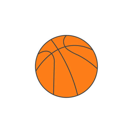 basketball ball solid icon, sport, vector graphics, a colorful linear pattern on a white background, eps 10.のイラスト素材