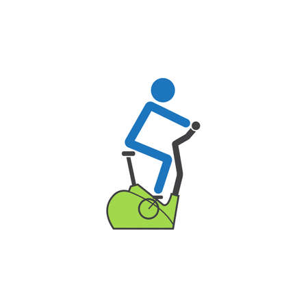 Stationary bicycle solid icon, Exercise Bike and fitness sport, vector graphics, a colorful linear pattern on a white background, eps 10.のイラスト素材