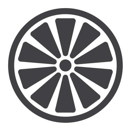 Orange solid icon, fruit and vitamin, vector graphics, a glyph pattern on a white background, eps 10.のイラスト素材