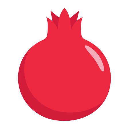 Pomegranate flat icon, fruit and garnet, vector graphics, a colorful solid pattern on a white background, eps 10.のイラスト素材