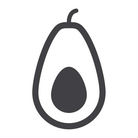 Avocado solid icon, fruit and tropical, vector graphics, a glyph pattern on a white background, eps 10.のイラスト素材