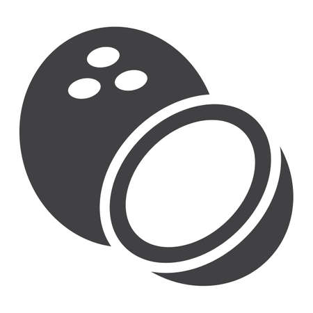 Coconut solid icon, fruit and tropical, vector graphics, a glyph pattern on a white background, eps 10.のイラスト素材