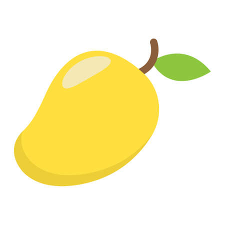 Mango flat icon, fruit and tropical, vector graphics, a colorful solid pattern on a white background, eps 10.のイラスト素材