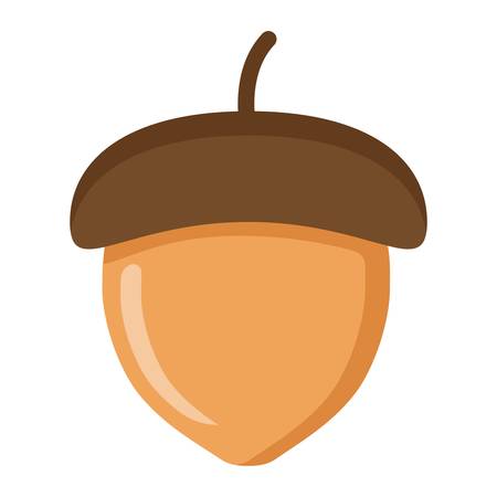 Acorn flat icon, nut and food, vector graphics, a colorful solid pattern on a white background, eps 10.のイラスト素材