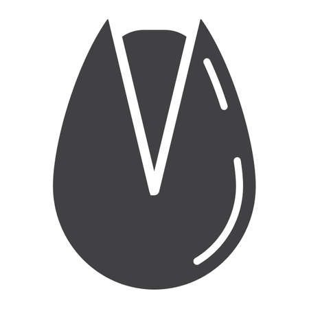 Pistachio solid icon, nut and snack, vector graphics, a glyph pattern on a white background, eps 10.のイラスト素材