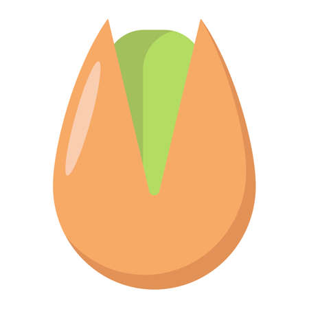Pistachio flat icon, nut and snack, vector graphics, a colorful solid pattern on a white background, eps 10.のイラスト素材
