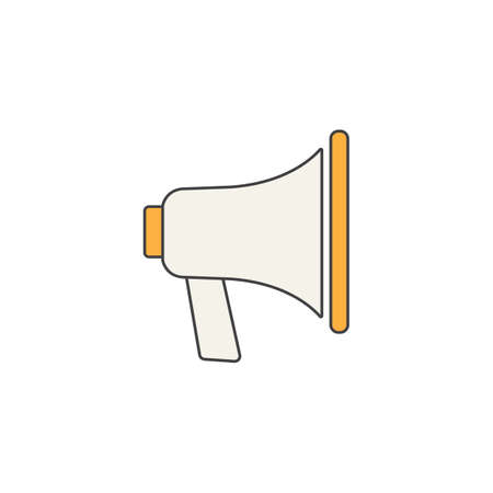 Loudspeaker line icon, bullhorn sign, megaphoneのイラスト素材