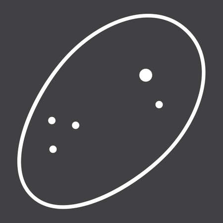 Potato line icon, vegetable and diet, vector graphics, a linear pattern on a black background, eps 10.のイラスト素材