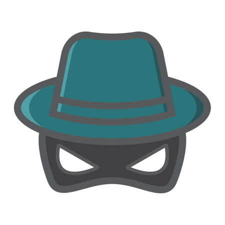Spy colorful line icon, incognito and agent, vector graphics, a filled pattern on a white background, eps 10.のイラスト素材
