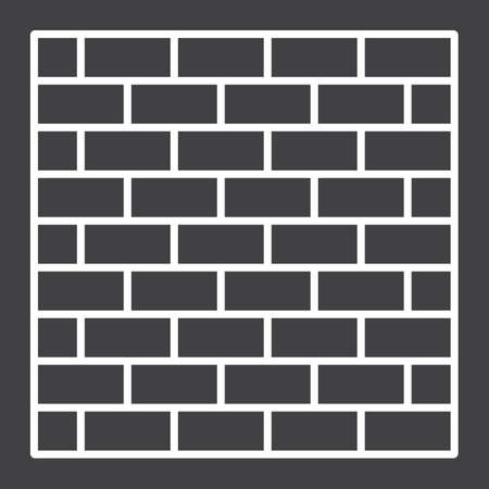 Brick wall line icon, security and build, vector graphics, a linear pattern on a black background, eps 10.のイラスト素材