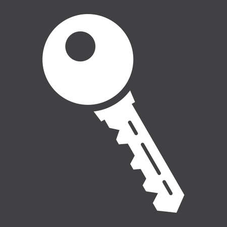 Key solid icon, security and password, vector graphics, a glyph pattern on a black background, eps 10.のイラスト素材