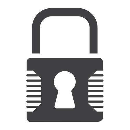 Padlock solid icon, security and lock, vector graphics, a glyph pattern on a white background, eps 10.のイラスト素材