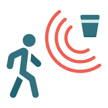 Motion detector flat icon, security and guard, vector graphics, a colorful solid pattern on a white...