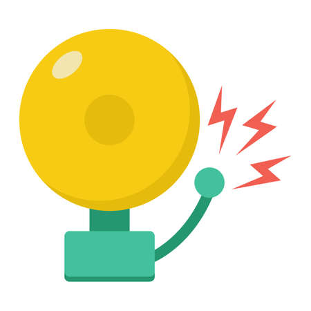 Fire alarm flat icon, intruder alarm and security, vector graphics, a colorful solid pattern on a...