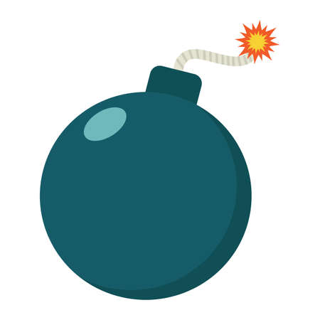Bomb flat icon, dynamite and danger, vector graphics, a colorful solid pattern on a white background, eps 10.のイラスト素材