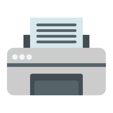 Printer flat icon, fax and office, vector graphics, a colorful solid pattern on a white background, eps 10.のイラスト素材