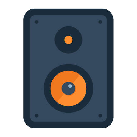 Audio Monitor flat icon, sound and speaker, vector graphics, a colorful solid pattern on a white background, eps 10.のイラスト素材