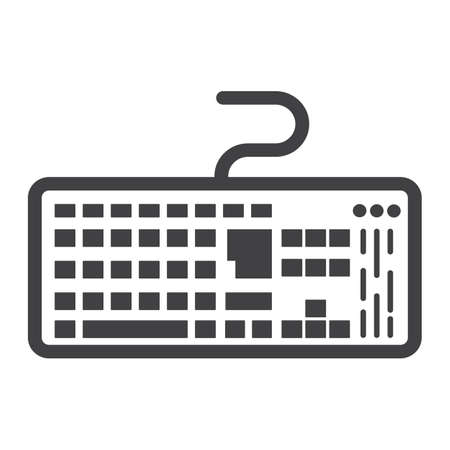 Keyboard line icon, button and device, vector graphics, a linear pattern on a white background, eps 10.のイラスト素材