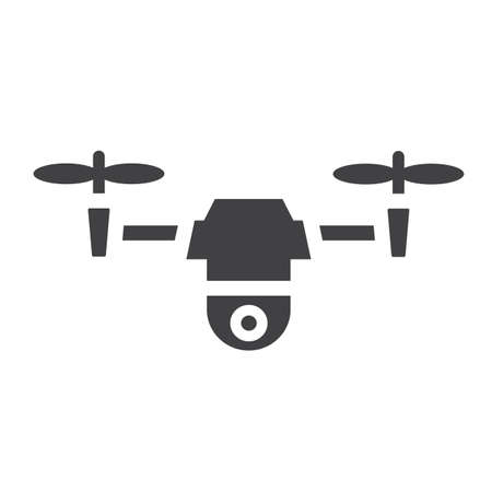 Drone solid icon, fly and copter, vector graphics, a glyph pattern on a white background, eps 10.のイラスト素材