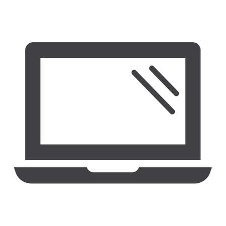 Laptop solid icon, notebook and electronic, vector graphics, a glyph pattern on a white background, eps 10.のイラスト素材