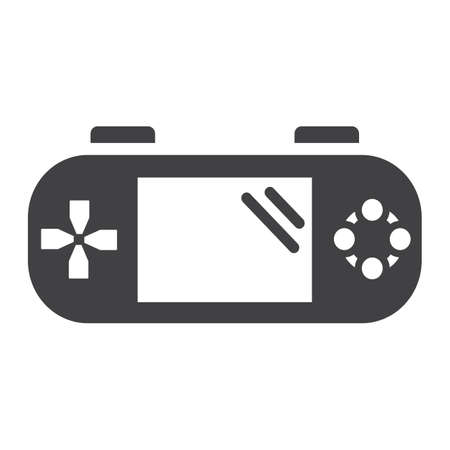 Handheld game console solid icon, controller and gadget, vector graphics, a glyph pattern on a white background, eps 10.のイラスト素材