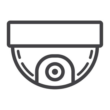 Surveillance camera line icon, cctv and security, device vector graphics, a linear pattern on a white background, eps 10.のイラスト素材
