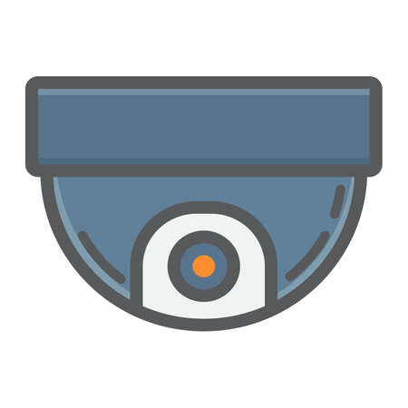Surveillance camera colorful line icon, cctv and security, device vector graphics, a filled pattern on a white background, eps 10.のイラスト素材