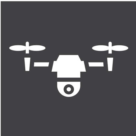Drone solid icon, fly and copter, vector graphicsのイラスト素材