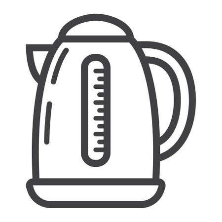 Electric kettle line icon, kitchen and appliance, a linear patternのイラスト素材