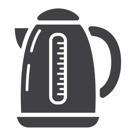 Electric kettle solid icon, kitchen and appliance, a glyph patternのイラスト素材